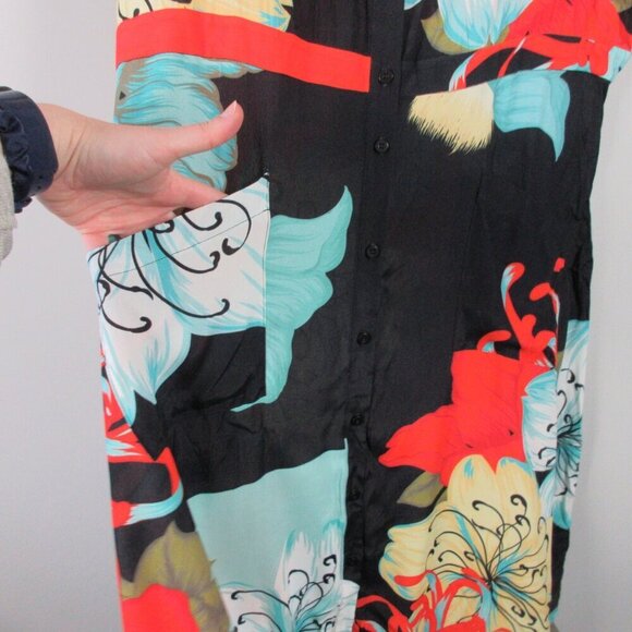 The Kit Coble Shirt Dress 22 Black Camellia Viscose Crepe Occasion Designer 348 - Picture 5 of 10